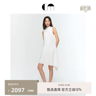 裙 连衣裙褶裥领饰白色女士无袖 COMME MOI吕燕设计师早春款