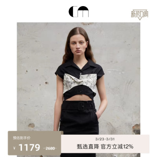 上衣印花衬衫 拼接短袖 MOI吕燕设计师早春女装 COMME