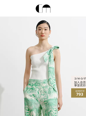 COMME MOI吕燕设计师早春女装性感单肩蝴蝶结系带背心