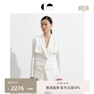 外套 三醋通勤白色收腰西装 COMME MOI吕燕设计师早春女装