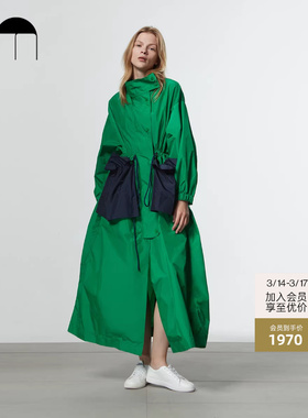 [吕燕同款]COMME MOI吕燕设计师早春口袋装饰长款风衣外套女