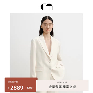 张柏芝同款 MOI吕燕设计师春夏女装 高智感羊毛混纺直身西装 COMME