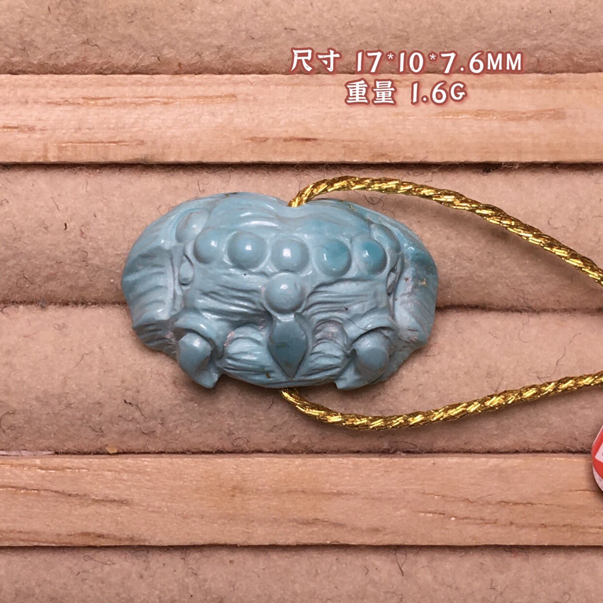 LUO LUO XIAOPU 천연 광석 청록색 코끼리 신 조각 18K 진짜 금 상감 공주 코끼리 펜던트