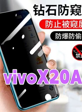 适用vivox20A防窥膜步步高x20钻石防偷窥钢化膜X20plus黑边防窥视玻璃膜X20plusA全屏抗蓝光护眼防偷瞄