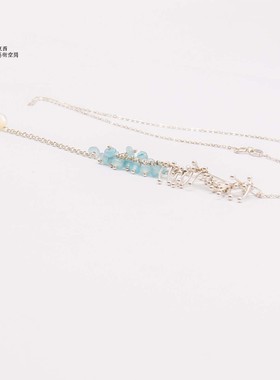 NISHINE/倪上设计原创设计师首饰 情人泪系列蓝色珍珠银项链吊坠