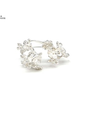 NISHINE/倪上设计原创设计师首饰花韵系列花团锦绣开口银戒指小众