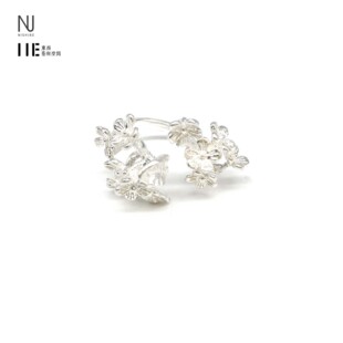 NISHINE/倪上设计原创设计师首饰花韵系列花团锦绣开口银戒指小众