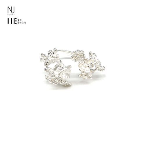 NISHINE/倪上设计原创设计师首饰花韵系列花团锦绣开口银戒指小众