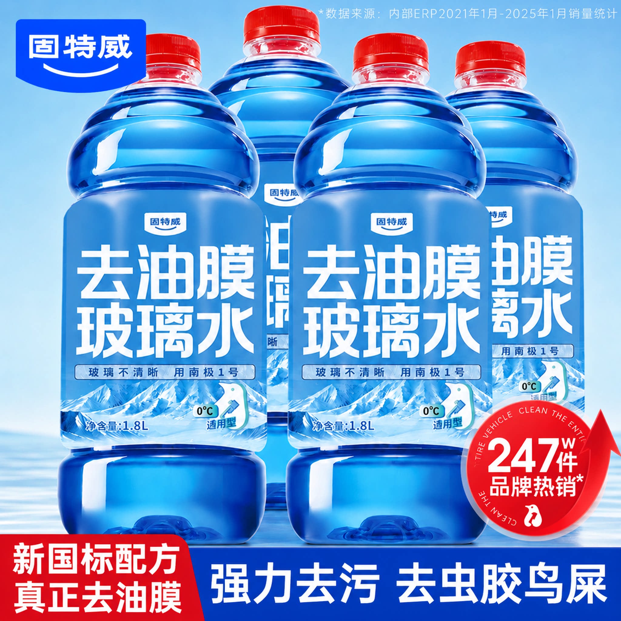 固特威汽车玻璃水去污去油膜防冻图片