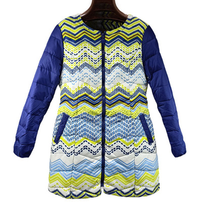 棉袄中长款圆领修身外套女