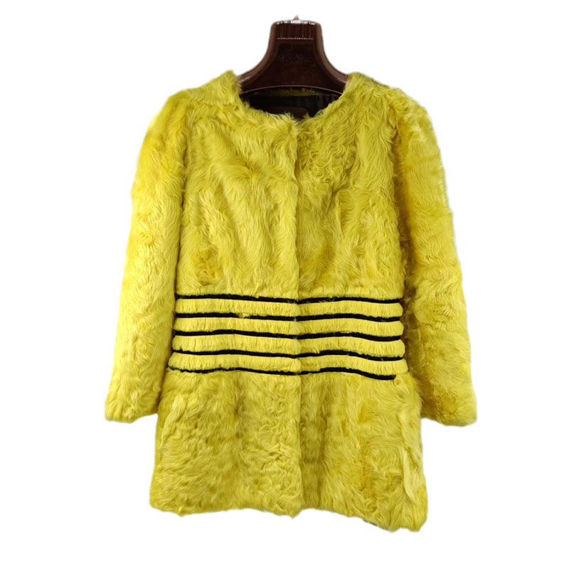 女韩版秋冬整皮羊羔毛皮草外套中长款圆领镶嵌兔毛大衣修身特价清,女装/女士精品,皮草,淘宝优惠券,粉丝福利购,淘宝优惠卷