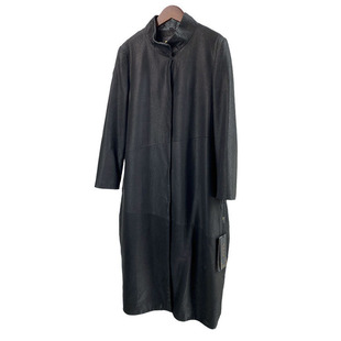 英伦风真皮皮衣女中长款 春秋过膝复古气质磨砂绒面绵羊皮衣外套