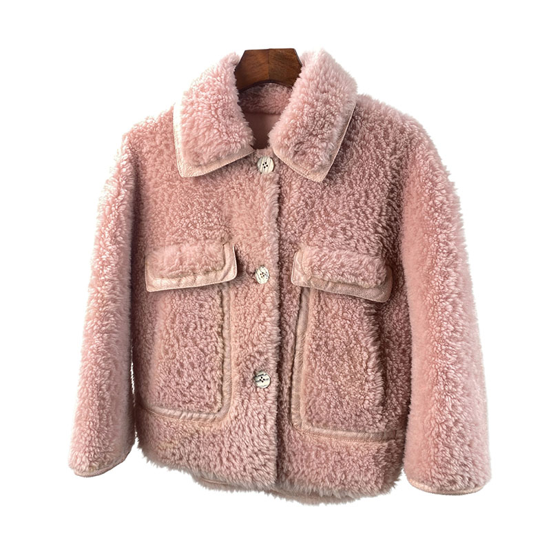 100%羊毛羊剪绒皮草外套