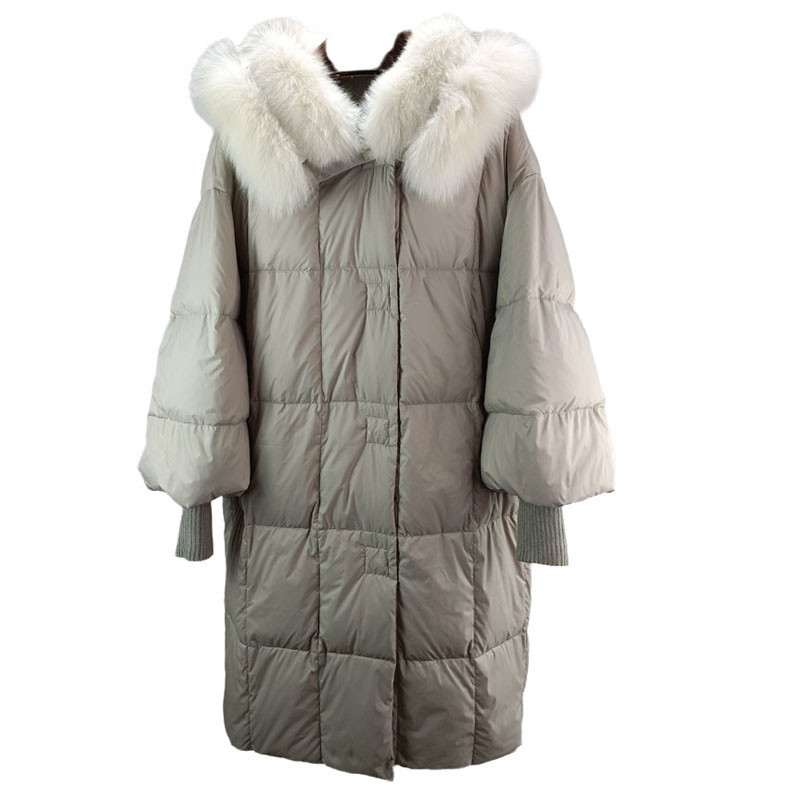 宽松狐狸毛毛领皮草外套大衣年轻