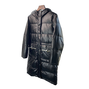 高端白鸭绒冬季极寒高充绒量加厚小个子中长款过膝女羽绒服连帽特