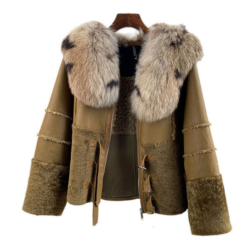美利奴羊毛皮毛一体新款女时尚特