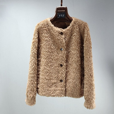 高级感羊毛颗粒绒大衣外套典雅