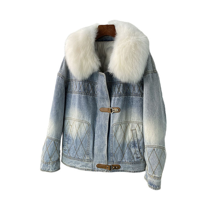 【亏本清仓】多巴胺牛仔/鹅绒内胆派克服女狐狸毛皮草外套年轻款,女装/女士精品,皮草,淘宝优惠券,粉丝福利购,淘宝优惠卷