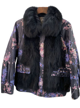 真皮羽绒棉服女短款海宁狐狸毛