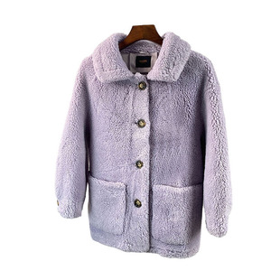 羊剪绒大衣女新款2025冬大翻领优雅淑女海宁羔羊毛毛颗粒皮草外套