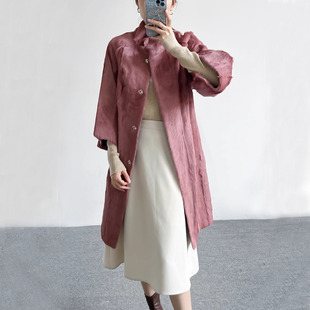 秋冬进口小托斯卡纳羊毛皮毛一体女装皮草外套中长款修身立领大衣