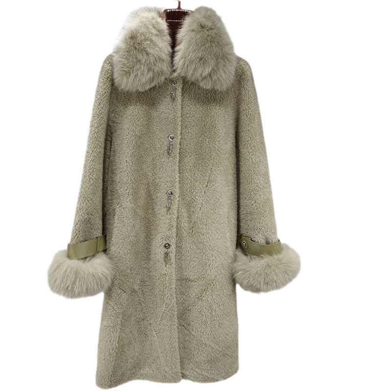 羊剪绒大衣女中长款狐狸毛领皮草外套2025新款颗粒绒复合皮毛一体,女装/女士精品,皮草,淘宝优惠券,粉丝福利购,淘宝优惠卷