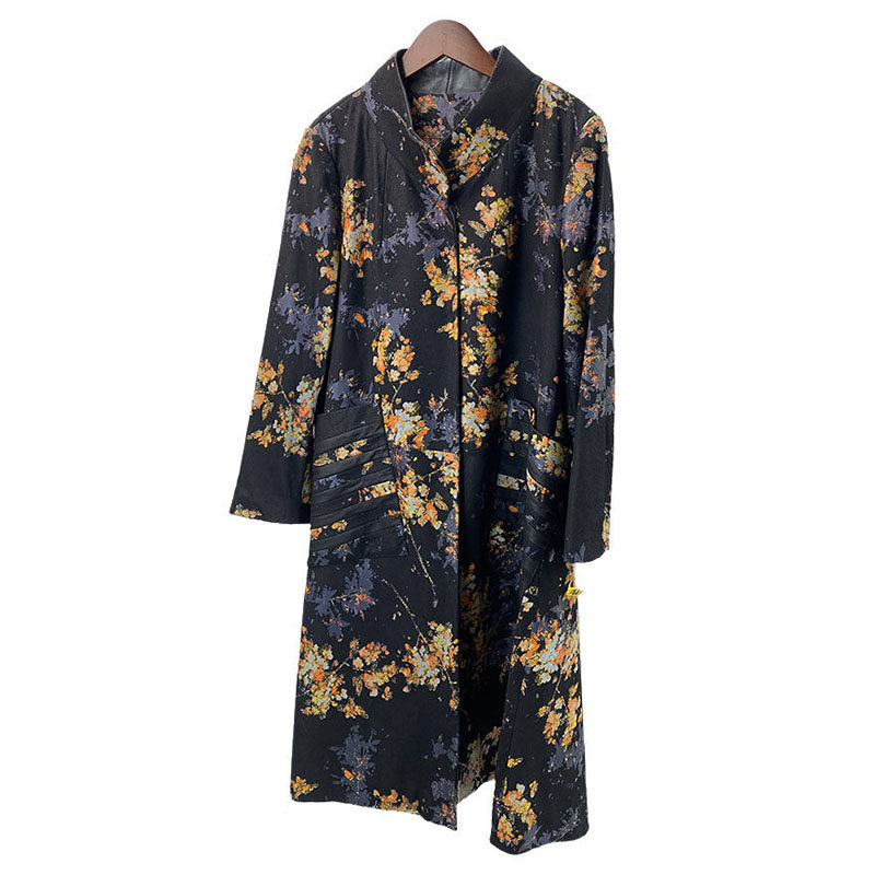 新款秋冬装海宁真皮皮衣女绵羊皮单皮中长款风衣外套印花特价 V77,女装/女士精品,皮衣,淘宝优惠券,粉丝福利购,淘宝优惠卷