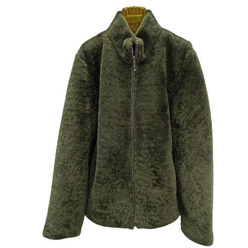 海宁秋冬修身立领真皮草外套