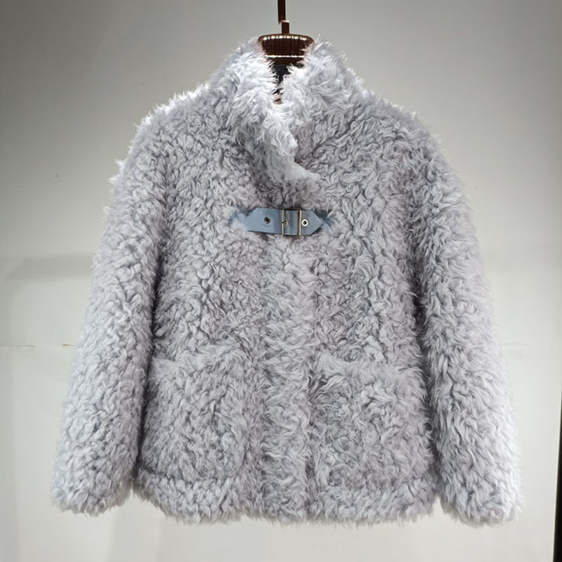 托斯卡纳羊羔毛羊剪绒短款皮草外套女皮毛一体2024秋冬年轻款特价