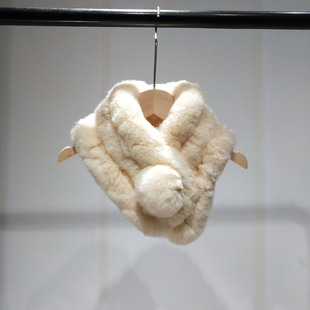 甜美韩版獭兔毛皮草围巾女士冬季可爱球球兔毛围脖加厚款保暖脖套