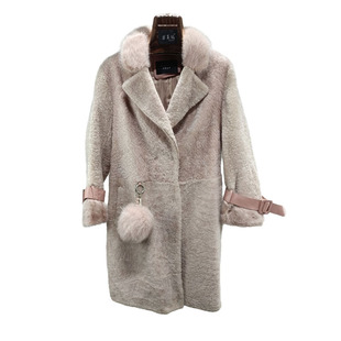 微瑕疵处理 特 整皮水貂毛领皮草外套真皮真毛羊毛皮毛一体中长款