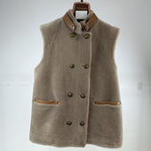 皮草羊剪绒外套女秋冬减龄大码 马甲皮毛一体外穿羊羔毛马夹潮 短款