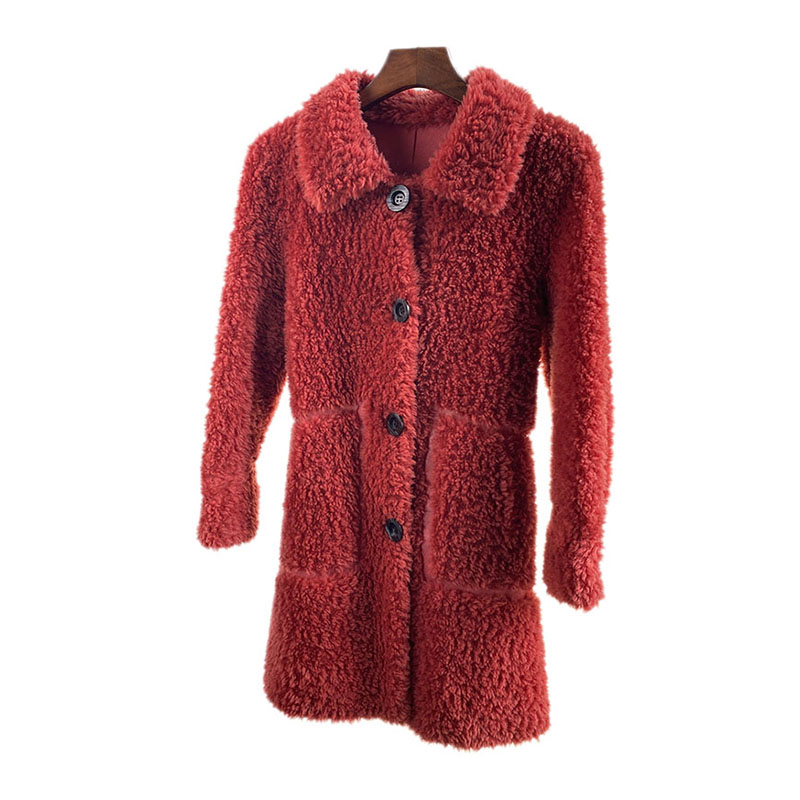 小码新款颗粒羊剪绒大衣