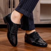 拉丁舞软底成人广场舞跳舞蹈鞋 真皮男士 摩登舞牛皮国标交谊舞男式