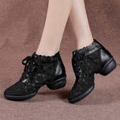 新款 现代舞鞋 舞蹈鞋 透气网面广场舞女鞋 女 女士全皮跳舞鞋 春夏季