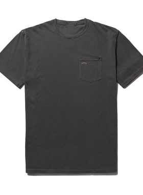 Nof studio 水洗基础小十字印花夏季宽松潮流圆领男士口袋短袖t恤