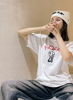 NOF studio 当代青年乐队徽标圆领纯色短袖T恤 男女同款