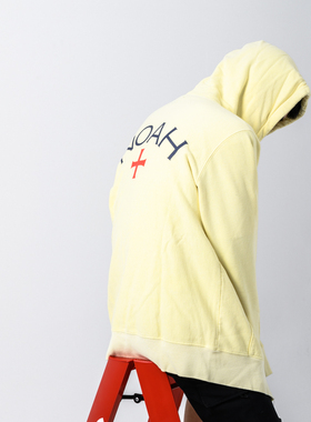 NOF studio  水洗拉链卫衣十字架成衣染色连帽开衫 男女同款