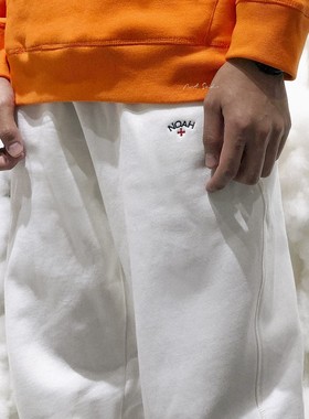 NOF studio  经典十字架刺绣休闲加绒宽松运动卫裤