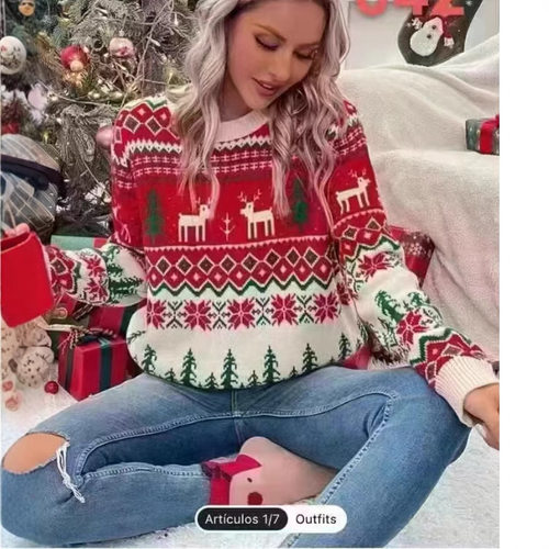Christmas tree Autumn winter sweaters, reindeer holiday top