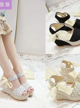 Women sandals with high heels butterfly knots ladys女凉拖新