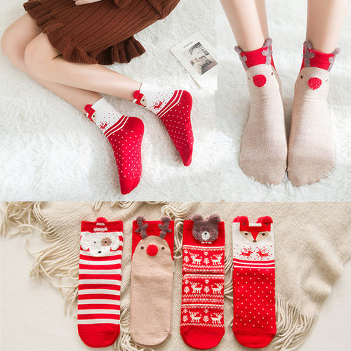 XmasColorfulcottonredsocks