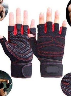 Men Weight Lifting Gym Gloves Training Fitness Wrist Wrap