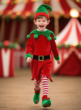 Christmas costumes, children's outfits green sprites dress