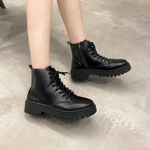 Thick Boots Black Martin Short Sole Women shoes New spring