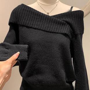 Desire斜肩长袖 新款 针织衫 2025秋季 高端假两件套 女式 Pure