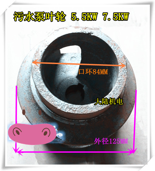 污水泵电磁新款上市叶轮55KW75KWWQ55轴径25排污泵叶轮2512585