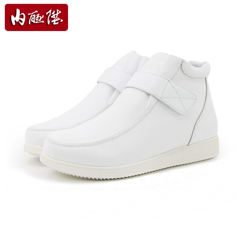 内联升牛皮女护士棉鞋冬季保暖