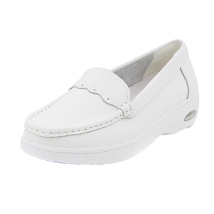 内联升女鞋护士鞋女鞋白色牛皮增高气垫舒适工作鞋坡跟休闲1345C