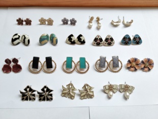 气质银针系列彩釉耳钉耳环时尚百搭学生女个性几何花朵耳饰品潮81